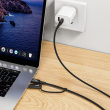 Заредете изображение във визуализатора на галерията – Cable 2in1 USB C to USB C / Mag3 Hoco 240W 1,8 m U142 black
