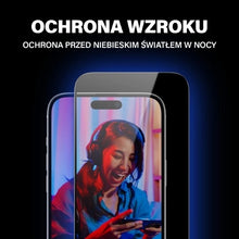 Заредете изображение във визуализатора на галерията – PanzerGlass Ultra-Wide Fit Tempered Glass with Glare and Blue Light Filter with Positioner for iPhone 15
