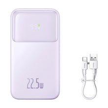 Заредете изображение във визуализатора на галерията – Baseus Comet Series powerbank with display 10000mAh 22.5W - purple + USB-A / USB-C cable
