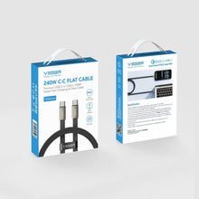 Заредете изображение във визуализатора на галерията – Flat cable Type C to Type C VEGER PD 5A 240W CC2-MTB 1,5 m black
