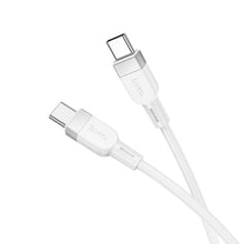Заредете изображение във визуализатора на галерията – Silicone Cable USB C to USB C Hoco 3A 60W 1 m X109 white
