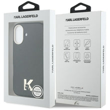 Заредете изображение във визуализатора на галерията – KARL LAGERFELD case for IPHONE 17 compatible with MagSafe KLHMP17S5PGFKHGK (PU FW W/ KHead Logo) black
