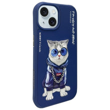 Заредете изображение във визуализатора на галерията – NIMMY case GLASSES COOL CAT for IPHONE 15 blue

