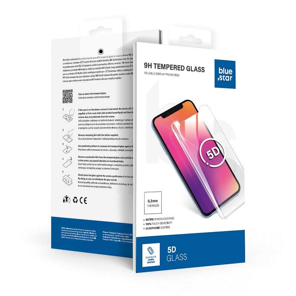 Tempered Glass син Star - SAMSUNG A55 5G Full Face (full glue with frame/small size) - черен Tempered Glass