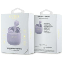 Заредете изображение във визуализатора на галерията – GUESS wireless earphones bluetooth TWS GUTWSJ14ESGU (Printed Classic Logo) purple
