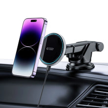 Заредете изображение във визуализатора на галерията – Tech-Protect A2 car phone holder with MagSafe 15W inductive charger for the cockpit - black
