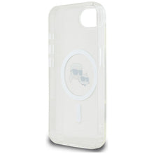 Заредете изображение във визуализатора на галерията – KARL LAGERFELD case for IPHONE 16e (SE 4 2025) compatible with MagSafe KLHMPSE4HLSKCH (IML Metal KC Heads) white
