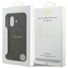 Заредете изображение във визуализатора на галерията – GUESS case for IPHONE 17 compatible with MagSafe GUHMP17SG4GFRK (PU 4G Ring Classic Logo) black
