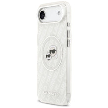 Заредете изображение във визуализатора на галерията – KARL LAGERFELD case for IPHONE 17 Air compatible with MagSafe KLHMP17MHMKBKCHOG (IML Glitter K&amp;C Heads Logo) gray
