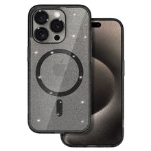 Заредете изображение във визуализатора на галерията – Glitter Magsafe Case for Iphone 12 Pro black clear

