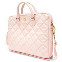 Заредете изображение във визуализатора на галерията – Guess Quilted 4G bag for a 16" laptop - pink

