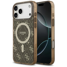 Заредете изображение във визуализатора на галерията – GUESS case for IPHONE 17 Pro compatible with MagSafe GUHMP17LH4DTEW (IML 4G Background) brown
