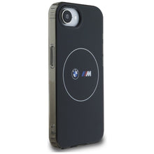 Заредете изображение във визуализатора на галерията – BMW case for IPHONE 16e (SE 4 2025) compatible with MagSafe BMHMPSE424HBMKH (IML Metal White Circle) black
