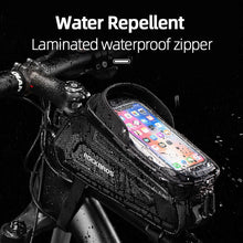 Заредете изображение във визуализатора на галерията – Rockbros B68 armored bicycle bag with phone cover 1.5l - black
