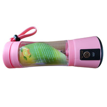 Заредете изображение във визуализатора на галерията – Portable fresh fruit blender for smoothie 380 ml pink
