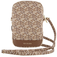Заредете изображение във визуализатора на галерията – Guess Zip GCube Bottom Stripe phone bag - brown
