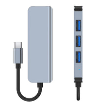 Заредете изображение във визуализатора на галерията – HUB Tech-Protect V1 4in1 USB-C - 3x USB-A 2.0 / USB-A 3.0 - gray
