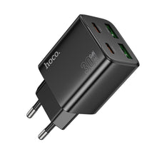 Заредете изображение във визуализатора на галерията – HOCO charger 2 x Type C + 2 x USB A PD QC3.0 3A 20W N56 black
