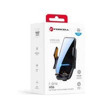 Заредете изображение във визуализатора на галерията – Forcell F-GRIP HS6 car holder with wireless charger with glass and air vent mount black
