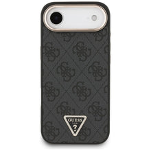 Заредете изображение във визуализатора на галерията – GUESS case for IPHONE 17 Air compatible with MagSafe GUHMP17MP4GTDGMK (4G PU W/ Triangle Logo) gold black
