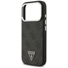 Заредете изображение във визуализатора на галерията – GUESS case for IPHONE 17 Pro compatible with MagSafe GUHMP17LP4TSRCMK (PU 4G W/Triangle Logo SL) black
