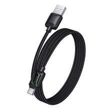 Заредете изображение във визуализатора на галерията – Cable with LCD USB A to USB C Hoco 3A 1,2 m U146 black
