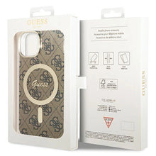 Заредете изображение във визуализатора на галерията – Guess 4G MagSafe case for iPhone 15 / 14 / 13 - brown
