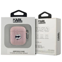 Заредете изображение във визуализатора на галерията – Karl Lagerfeld Monogram Choupette Head case for AirPods 1 / 2 - pink
