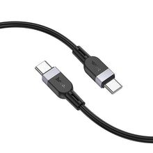 Заредете изображение във визуализатора на галерията – Silicone Cable USB C to USB C Hoco 3A 60W 3 m X109 black
