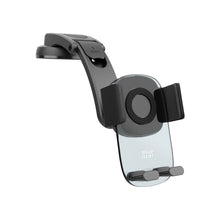 Заредете изображение във визуализатора на галерията – Car holder for mobile phone with windshield and dashboard mount BLUE STAR Long Neck Crystal black
