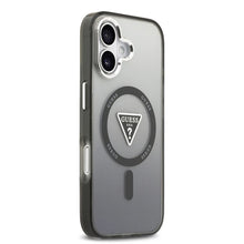 Заредете изображение във визуализатора на галерията – GUESS case for IPHONE 17 compatible with MagSafe GUHMP17SHGTMLCGK (IML Gradient W/ Triangle Logo) black
