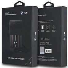 Заредете изображение във визуализатора на галерията – BMW Carbon &amp; Red Stripe phone bag - black
