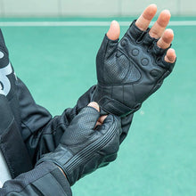 Заредете изображение във визуализатора на галерията – Rockbros 16220006002 M leather motorcycle gloves - black
