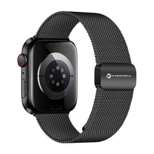 Заредете изображение във визуализатора на галерията – FORCELL F-DESIGN FA14 magnetic stainless steel strap for APPLE Watch 42 / 44 / 45 / 49 mm black
