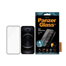 Заредете изображение във визуализатора на галерията – PanzerGlass E2E Pro Super+ antibacterial tempered glass for iPhone 12 / 12 Pro - with black frame
