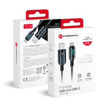 Заредете изображение във визуализатора на галерията – FORCELL F-ENERGY C272 cable USB A to Type C QC4.0 3A 66W Digital 1,2 m black

