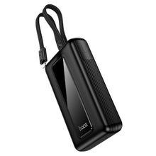 Заредете изображение във визуализатора на галерията – Powerbank 20000 mAh QC PD 22,5W with built-in cables USB C+ Lightning Hoco J162A black
