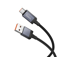Заредете изображение във визуализатора на галерията – Cable USB A to USB C Hoco 5A with display 1 m X118 black
