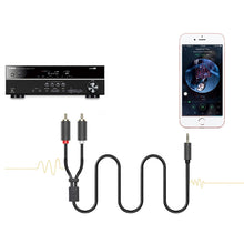 Заредете изображение във визуализатора на галерията – Ugreen AV102 10510 cable 3.5 mm mini jack (male) / 2RCA (male) 2m - gray
