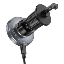 Заредете изображение във визуализатора на галерията – Borofone Car holder BH211 Riley magnetic with induction charging to air vent black
