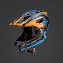 Заредете изображение във визуализатора на галерията – Children's bicycle helmet with detachable visor Rockbros TT-32SOBL-S size S - black and orange
