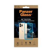 Заредете изображение във визуализатора на галерията – PanzerGlass ClearCase Antibacterial Military Grade Certified Case for iPhone 13 Pro Max - Transparent Blue
