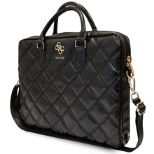 Заредете изображение във визуализатора на галерията – Guess 4G Quilted bag for a 16" laptop - black
