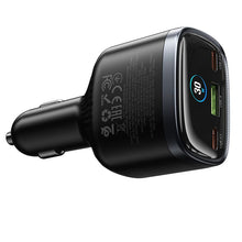 Заредете изображение във визуализатора на галерията – Car charger Hoco USB A + 2xUSB C PD QC3.0 93W Z70 black
