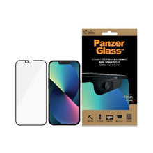 Заредете изображение във визуализатора на галерията – PanzerGlass E2E Microfracture Antibacterial Glass with Camera Protector for iPhone 13 / 13 Pro - with Black Frame
