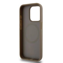 Заредете изображение във визуализатора на галерията – DKNY Leather Pattern Metal Logo MagSafe case for iPhone 14 Pro - brown
