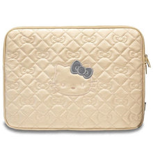Заредете изображение във визуализатора на галерията – Hello Kitty Zip PU Quilted Bows case for a 14" laptop - gold
