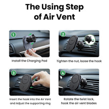 Заредете изображение във визуализатора на галерията – Ugreen CD345 magnetic car holder for air vent - black
