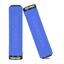 Заредете изображение във визуализатора на галерията – Rockbros BT1001BLBK sponge bicycle handlebar grips - blue and black
