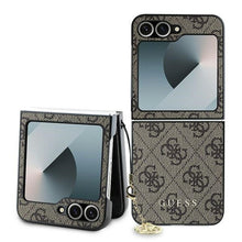 Заредете изображение във визуализатора на галерията – GUESS case for SAMSUNG Z Flip 6 GUHCZF6GF4GBR (HC PU 4G Charm) brown
